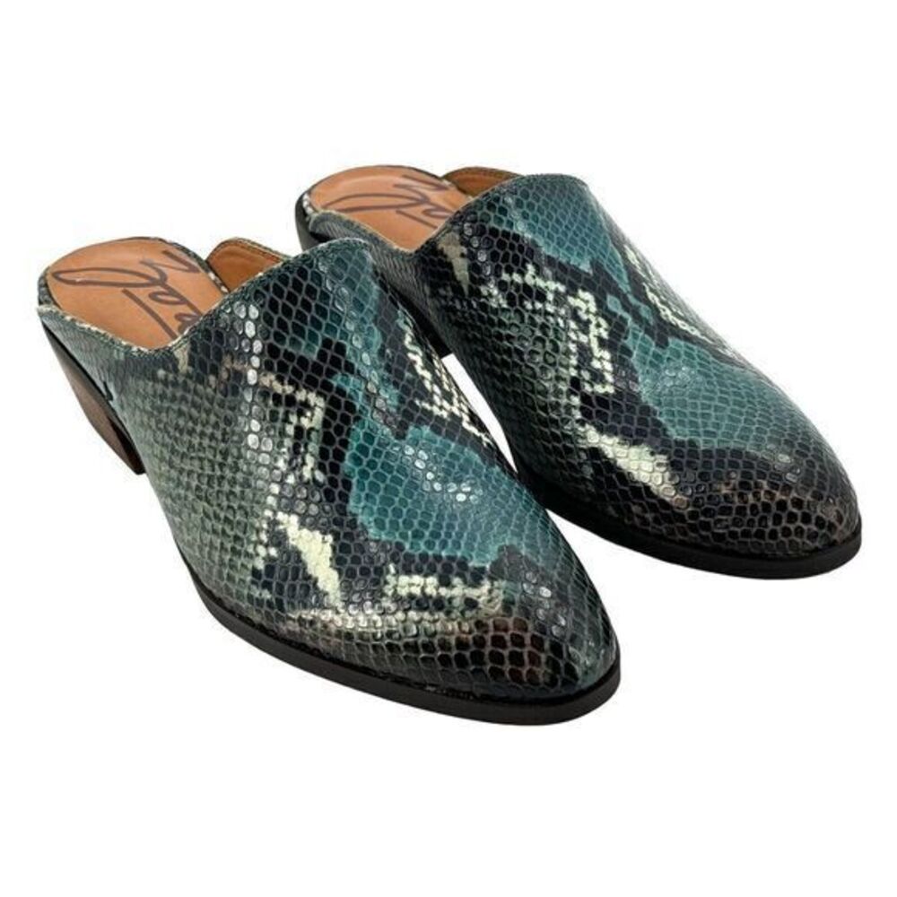 Zodiac Snakeskin Embossed Leather Reptile Mules New No‎ Box Women's Size 5.5 M
